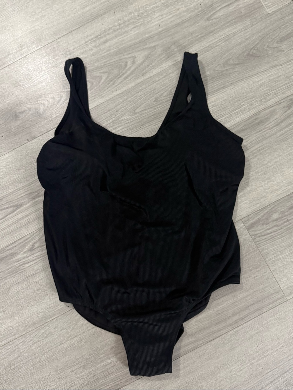 Catalina Black Ribbed One-Piece Swimsuit 3X w/padded top‎